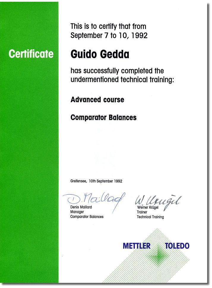 Comparatori Mettler Avanzato 1992 g - GEASS Torino