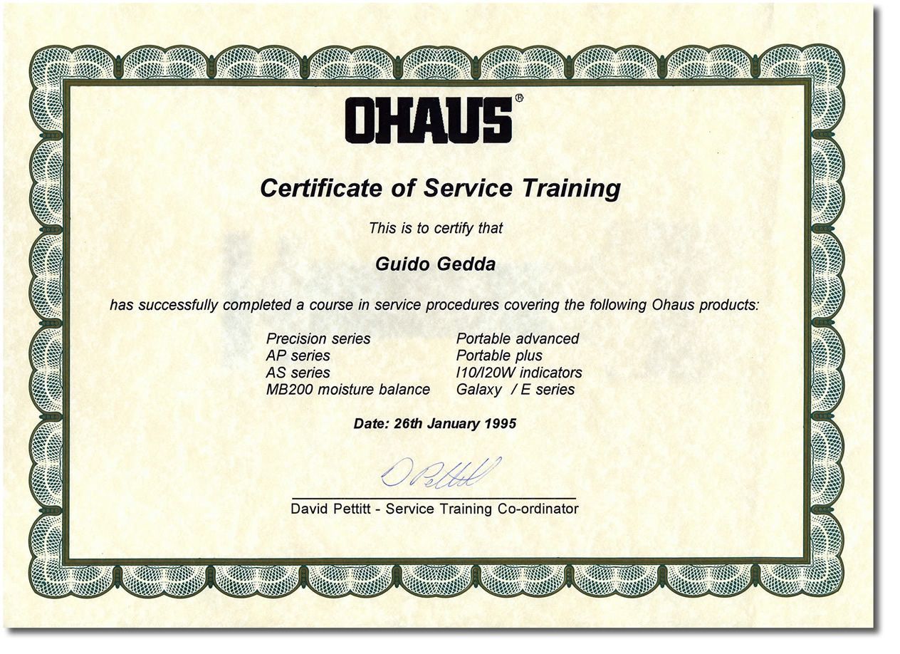 Corso Ohaus Analitiche Tecniche 1995 g - GEASS Torino