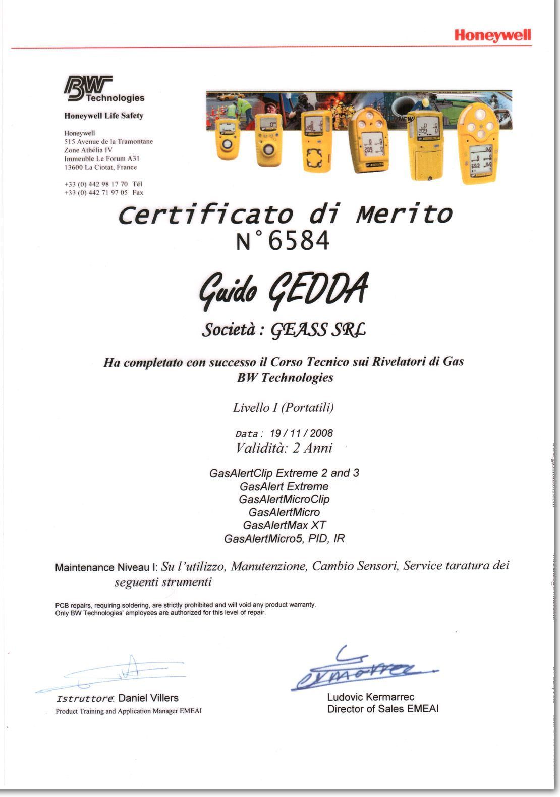 Corso Rilevatori Gas BW 2008 Gedda g - GEASS Torino
