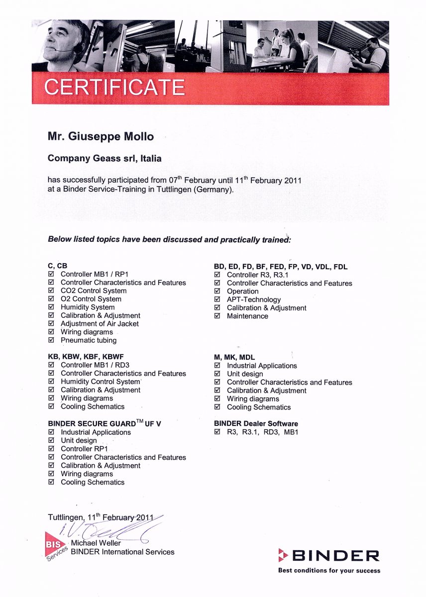 Corso Service Binder 2011 Giuseppe Mollo - GEASS Torino