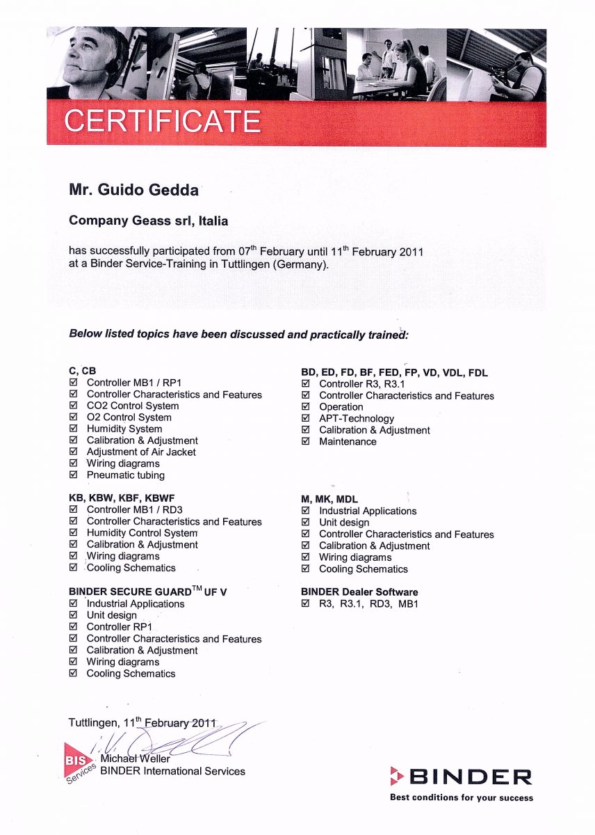 Corso Service Binder 2011 Guido Gedda - GEASS Torino