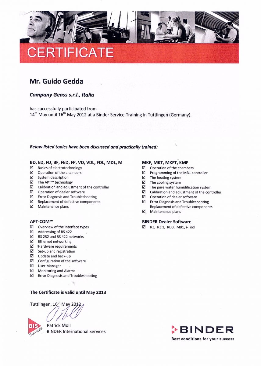 Corso Service Binder 2012 Guido Gedda - GEASS Torino