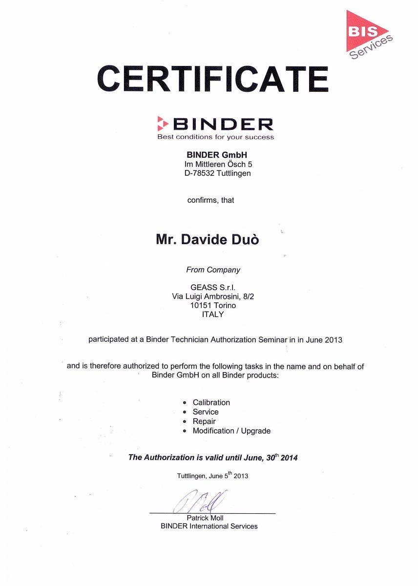 Corso Service Binder 2013 Davide Duo - GEASS Torino