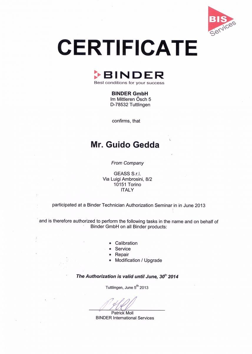 Corso Service Binder 2013 Guido Gedda - GEASS Torino