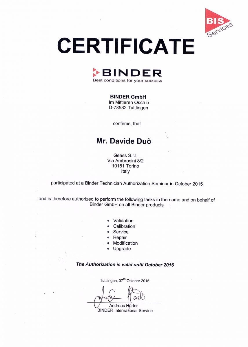Corso Service Binder 2015 Davide Duo - GEASS Torino