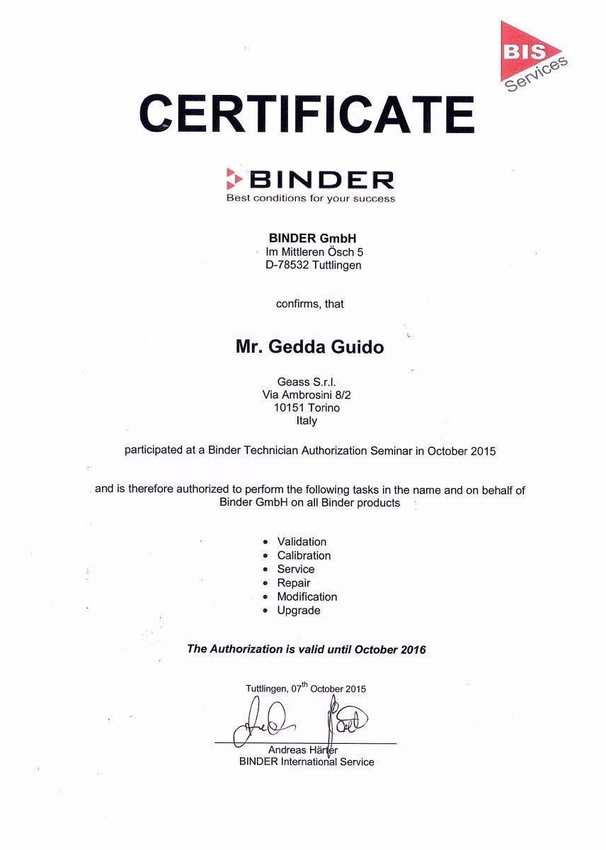 Corso Service Binder 2015 Guido Gedda - GEASS Torino