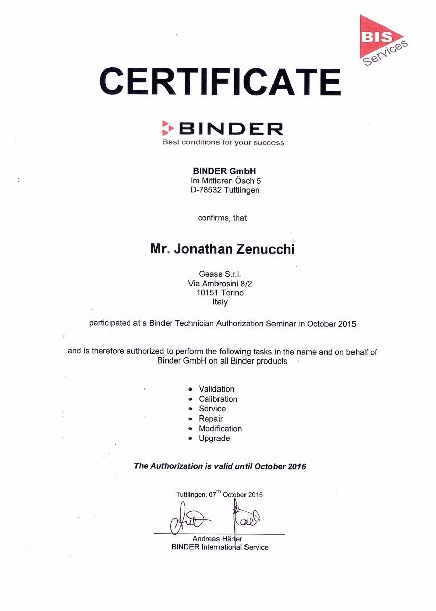 Corso Service Binder 2015 Jonathan Zenucchi - GEASS Torino