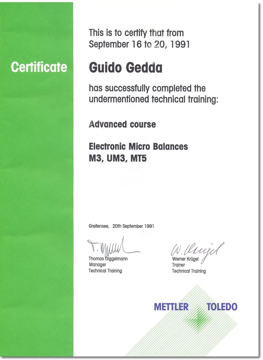 Corso Service Microbilance Mettler toledo 1991 g - GEASS Torino