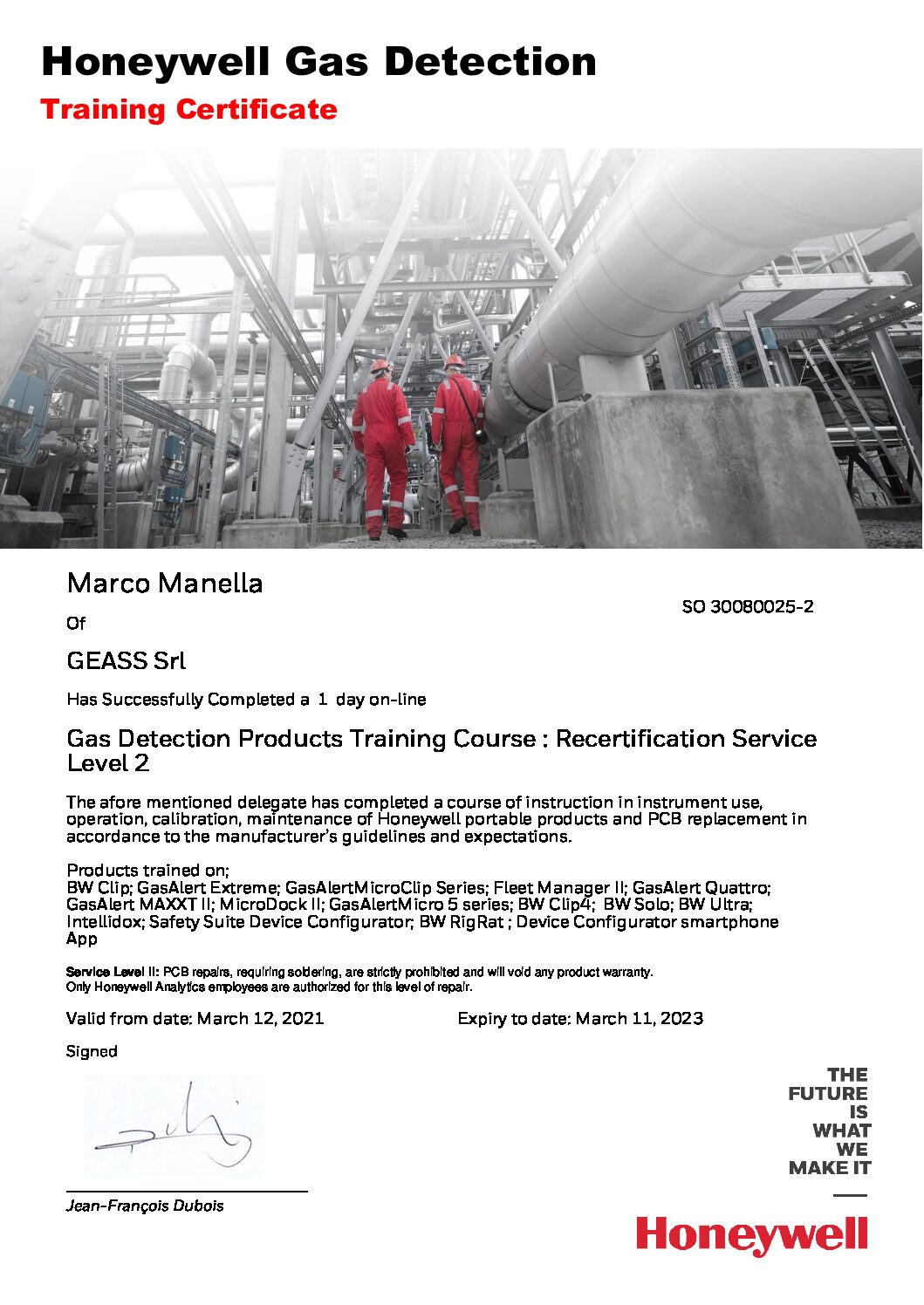 Marco Manella_GEASS_BW ReCert L2_Certificate Attendance_SO 30080025 2_12032021 pdf - GEASS Torino