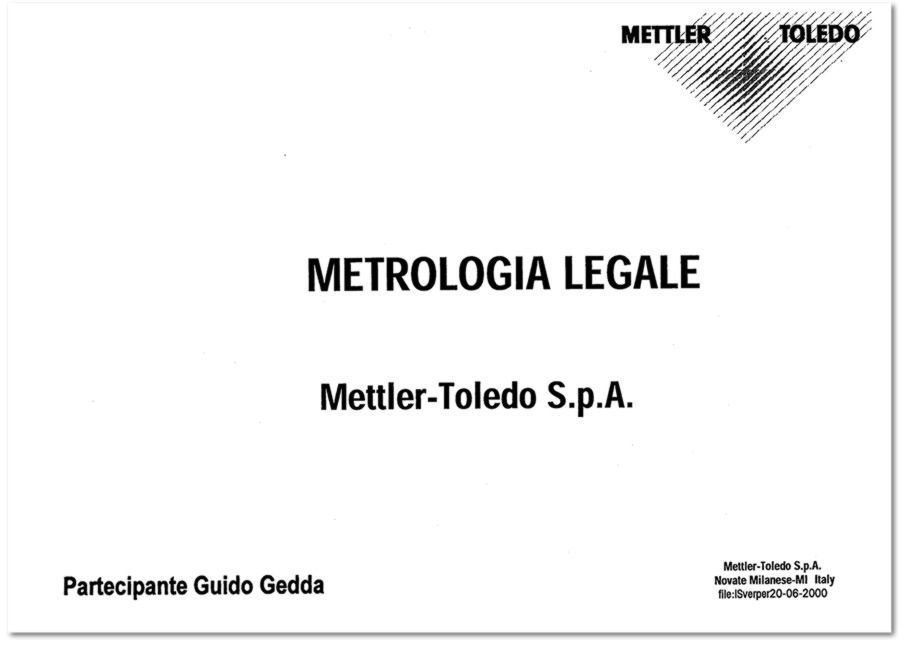 Metrologia legale Mettler 2000 g - GEASS Torino