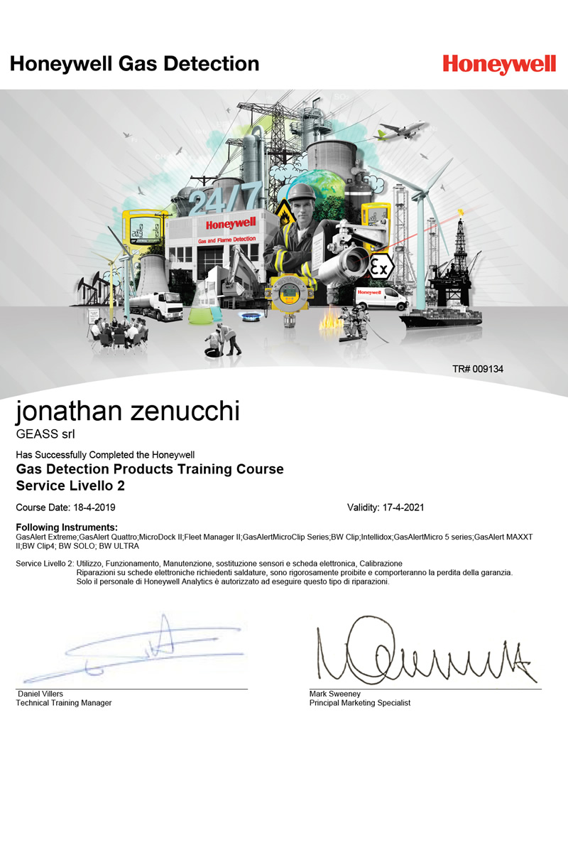 Service Training BW Honeywell Jonathan Zenucchi Geass 2019 - GEASS Torino